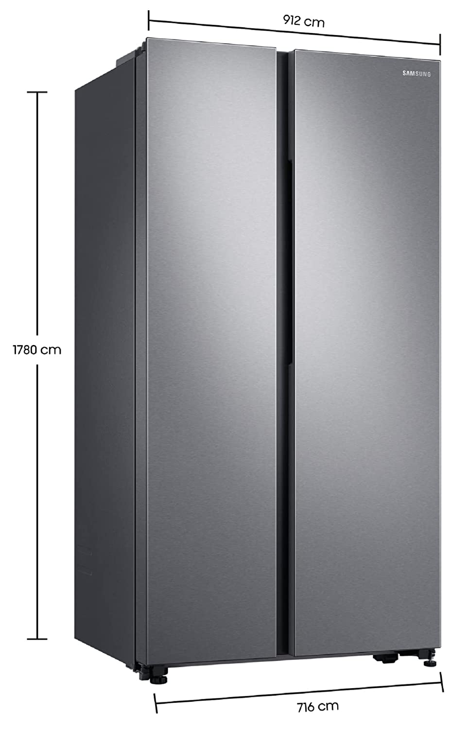 Samsung 692 L Inverter Frost-Free Side-by-Side Refrigerator (RS72A50K1SL/TL, EZ Clean Steel)