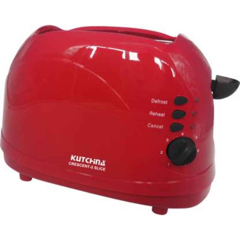 Kutchina 700W Red Pop Up Toaster, Crescent-2 Slice
