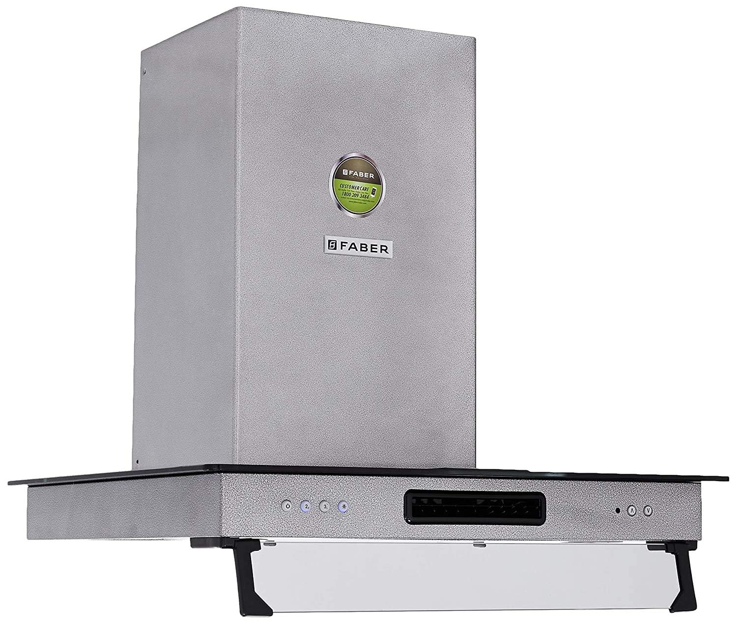 Faber 60 cm 1000 m3/hr Straight Glass Kitchen Chimney (HOOD 3N1 AEROSTATION GLAMOUR FT AS LTW60, 2 BFs, Antique Silver)
