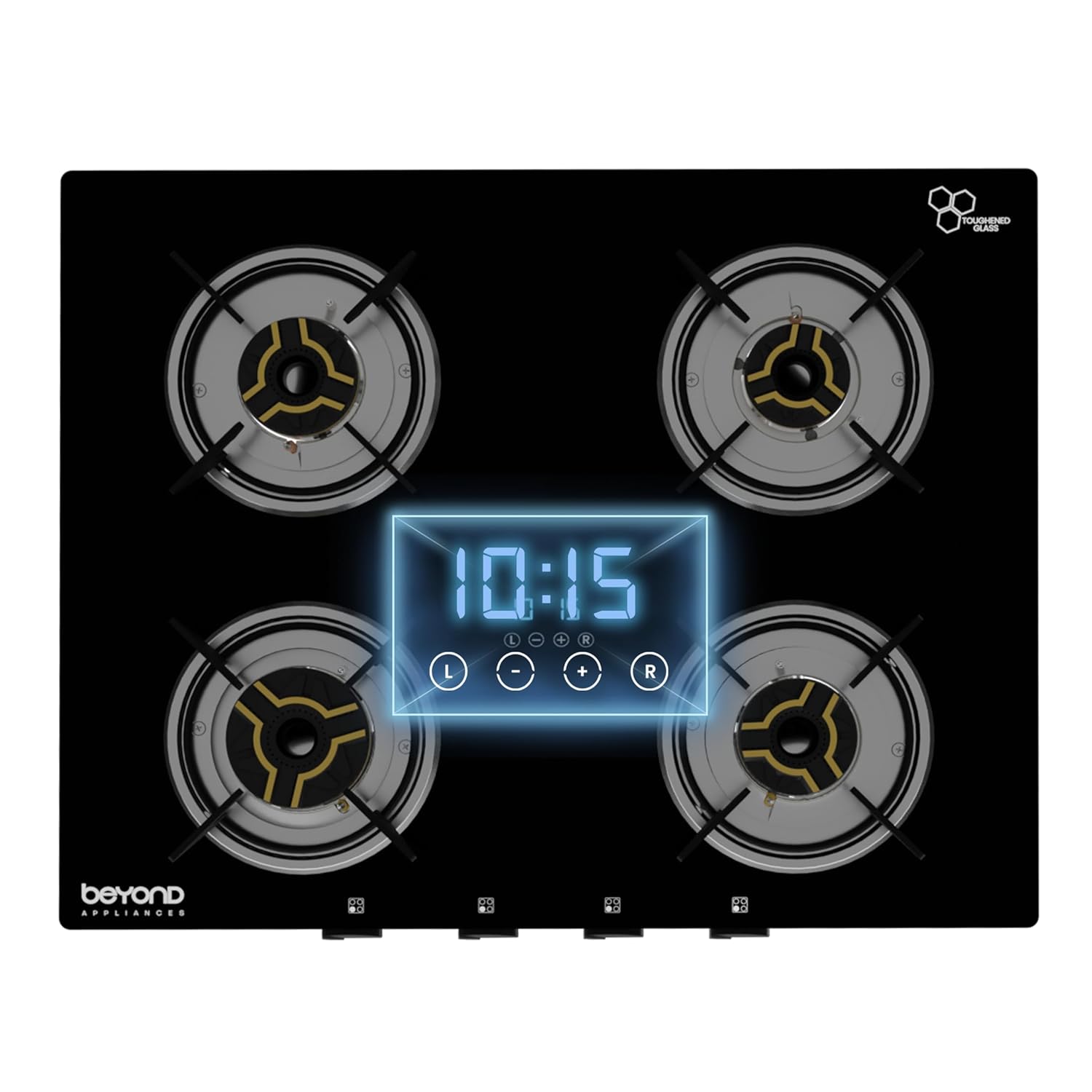 Beyond Appliances Auriga 4-Burner Smart Glass Gas Stove Auto Ignition