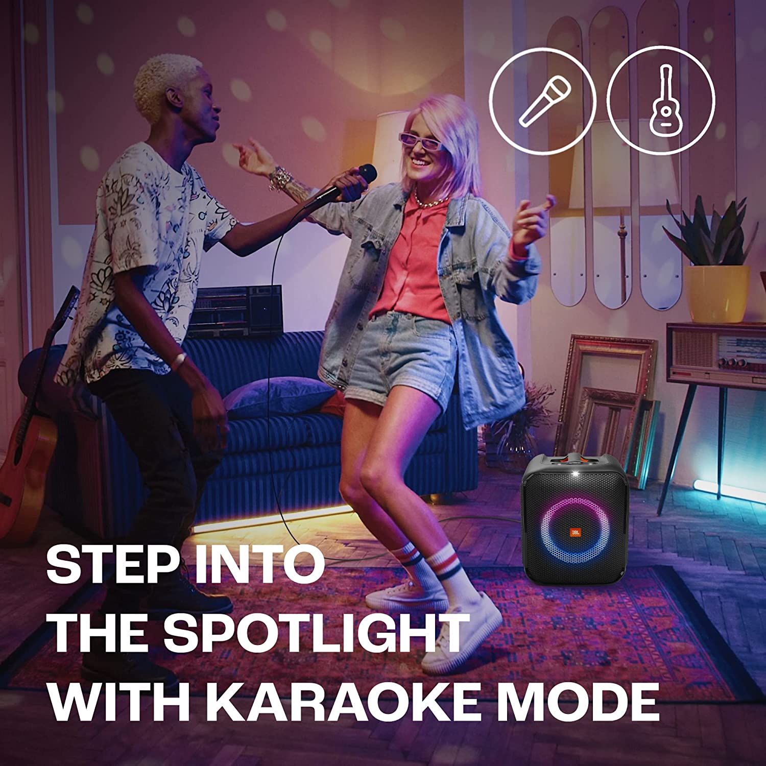 JBL Partybox Encore Essential | Portable Bluetooth Party Speaker | 100W Monstrous Pro Sound | Dynamic Light Show | Upto 6Hrs Playtime | Built-in Powerbank | Mic Support PartyBox App (Black)