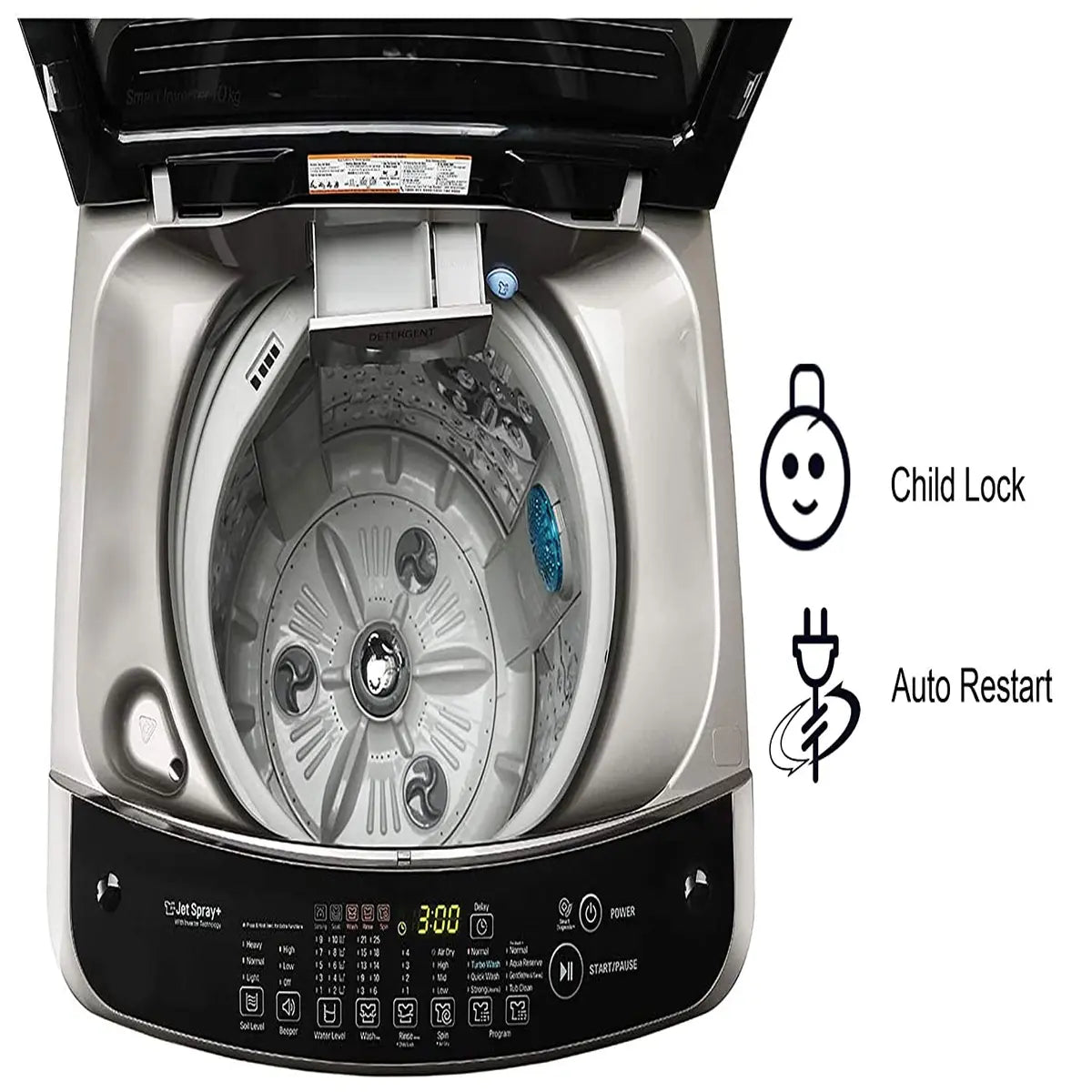 LG 10 Kg Inverter Fully-Automatic Top Loading Washing Machine (T2077NEDL5, STS-VCM)