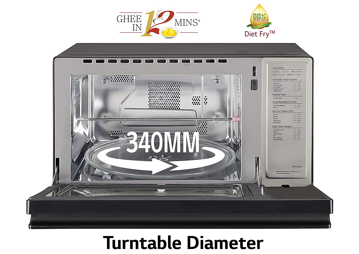 LG 32L Microwave Oven MJEN326SF Black