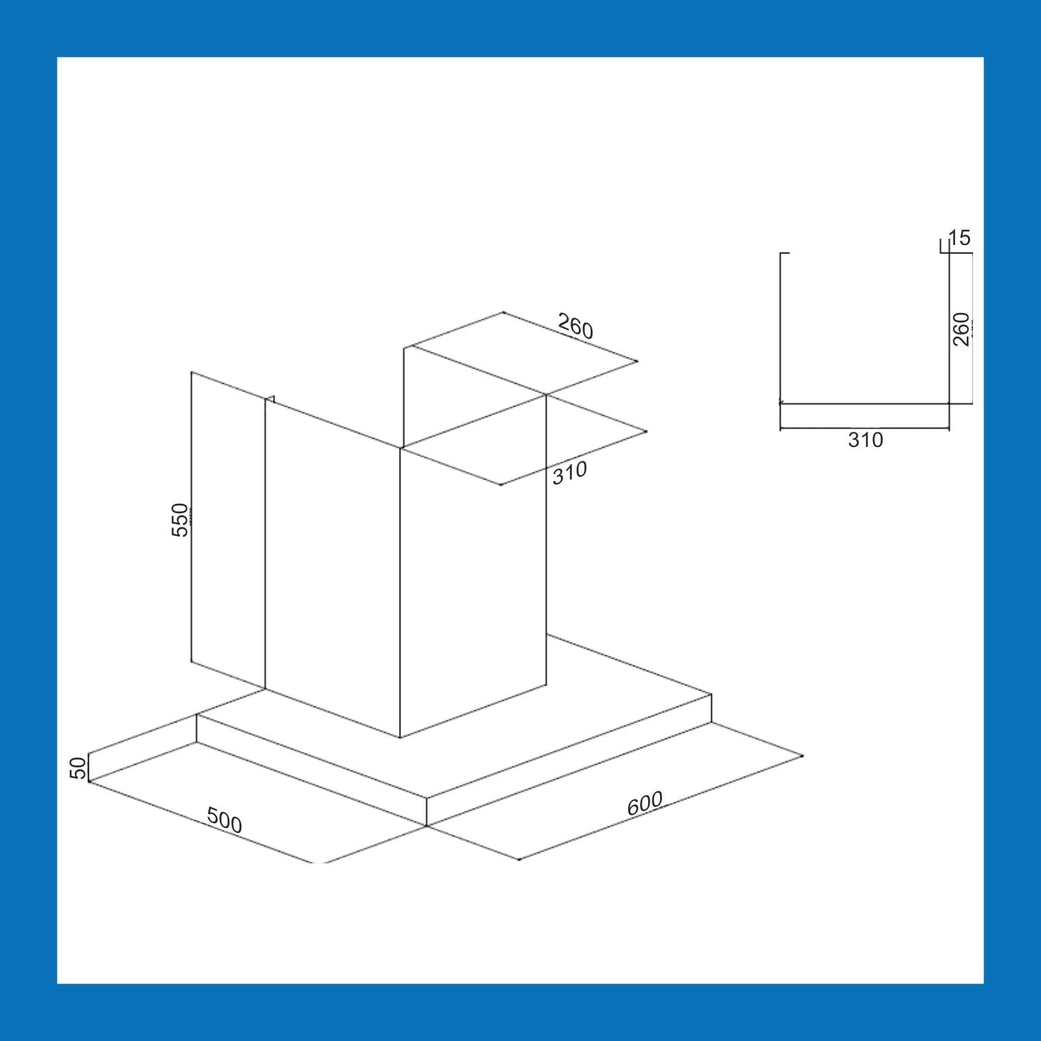 Glen Electric Kitchen Chimney Touch Sensor 60 cm 6056 SX TS 1000 m3/h - Stainless Steel