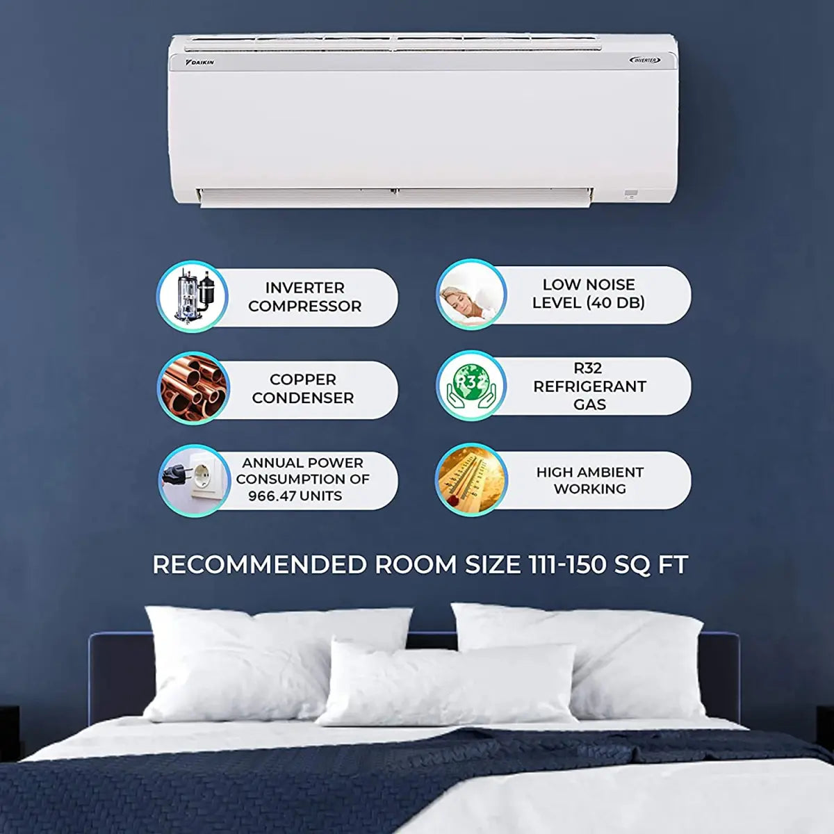 Daikin 1.5 Ton 4 Star Inverter Split AC (ATKL50UV16 White)