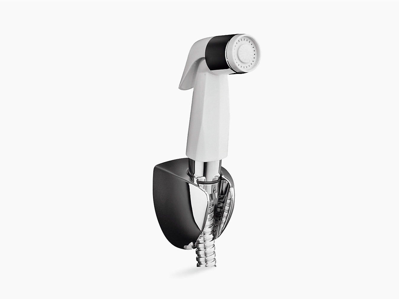 kohler K-12925IN-CP Health faucet with white side spray, metal hose in polished chrome