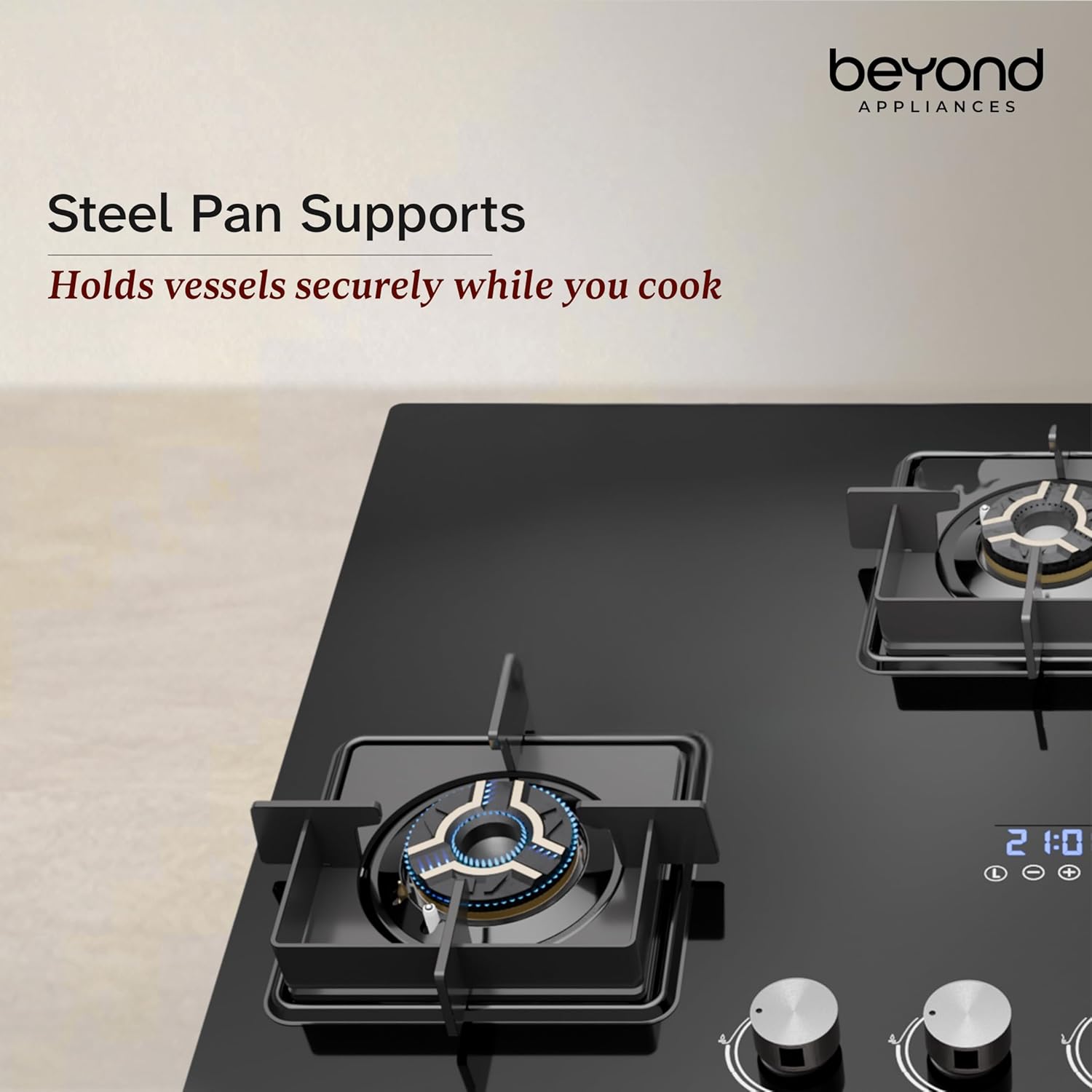 Beyond Appliances Solaria 3 Gas Stove Auto Ignition Full Brass Burner