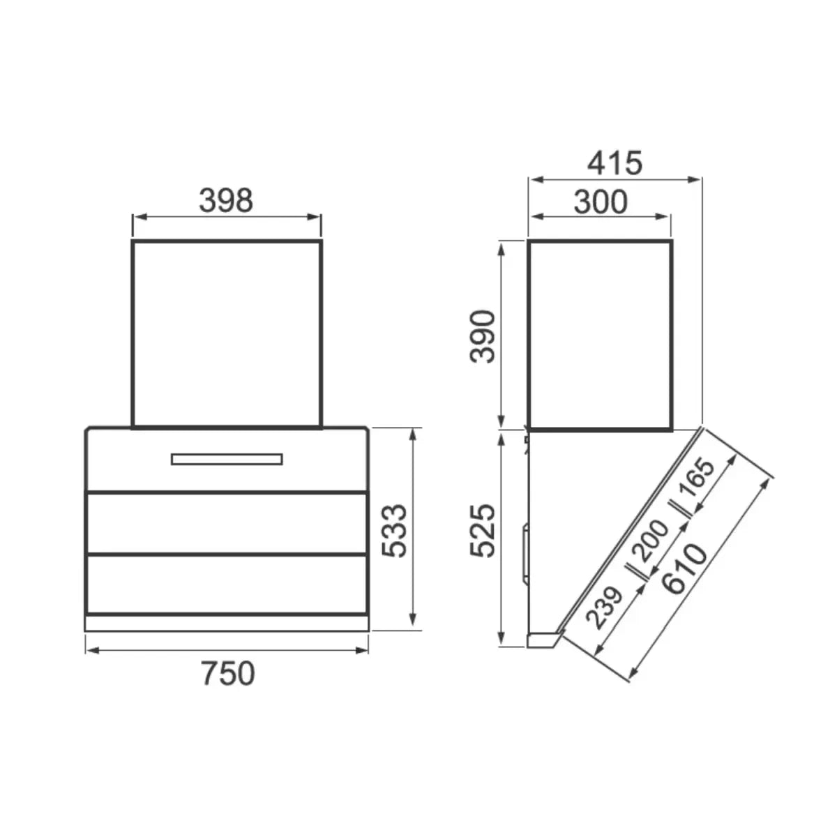 Glen 6073 MS Vertical Glass Filter Less Auto Clean Chimney with Motion Sensor 1400 m3h (BLDC Motor) - 75 cm