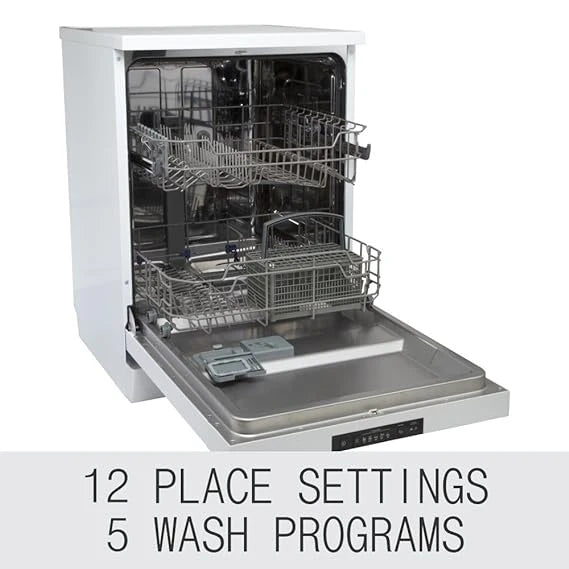 Elica 12 Place Settings Dishwasher With Soft Touch Control Panel (FREE STANDING DISH WASHER WQP12-7605V, Stainless Steel)