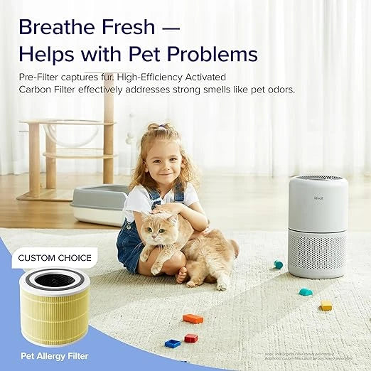 LEVOIT Core 300 Air Purifier - Allergies & Pets, H13 True HEPA Filter, 24db Filtration, Odor Eliminators, 99.97% Dust & Pollen Removal, White