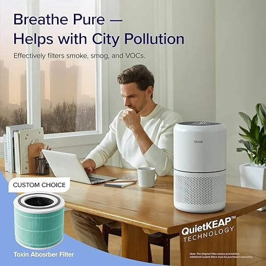 LEVOIT Core 300 Air Purifier - Allergies & Pets, H13 True HEPA Filter, 24db Filtration, Odor Eliminators, 99.97% Dust & Pollen Removal, White