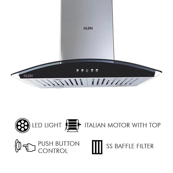 Glen Split Chimney Silencio Steel 1250 m3/h 60cm With Outdoor Unit