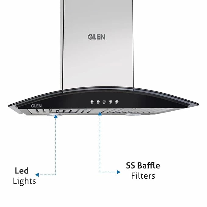Glen Split Chimney Silencio Steel 1250 m3/h 60cm With Outdoor Unit