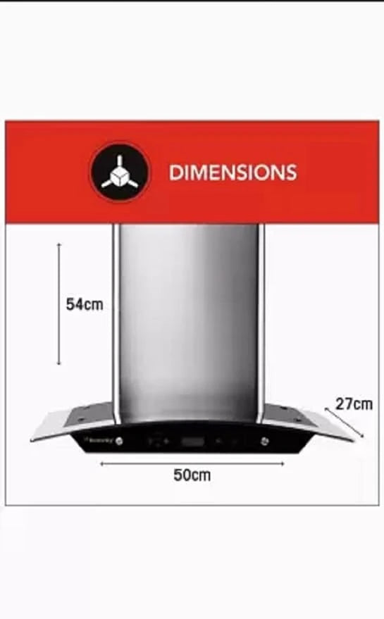 Butterfly Reflection Auto Clean Wall Mounted Chimney (Silver 1200 CMH)