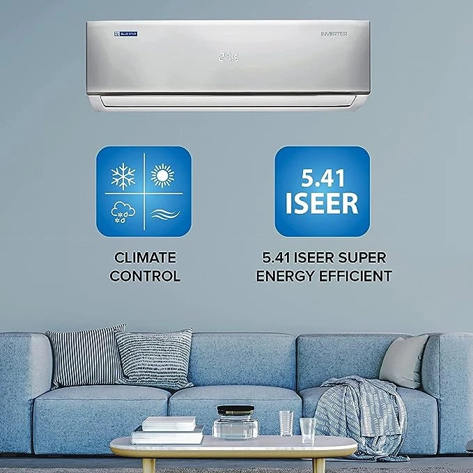 Blue Star 1.5 Ton 5 Star Inverter Split AC (Copper, Convertible 4-in-1 Cooling Mode, 2022 Model, IA718DCU, White)