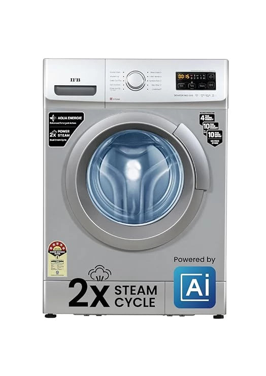 IFB 8 Kg 5 Star Front Load Washing Machine SENATOR NEO SXS 8012 2023 Model, Silver, AI, In-built Heater, 2X Power Steam,