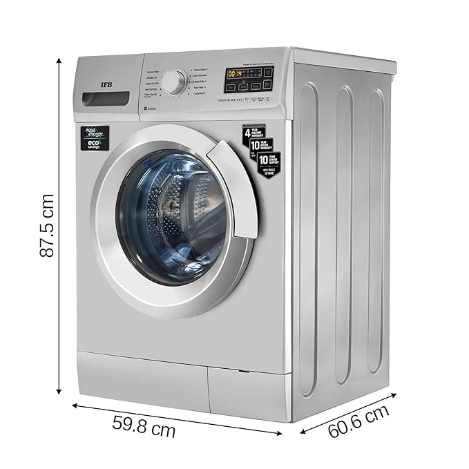 IFB 8 Kg 5 Star Front Load Washing Machine SENATOR NEO SXS 8012 2023 Model, Silver, AI, In-built Heater, 2X Power Steam,