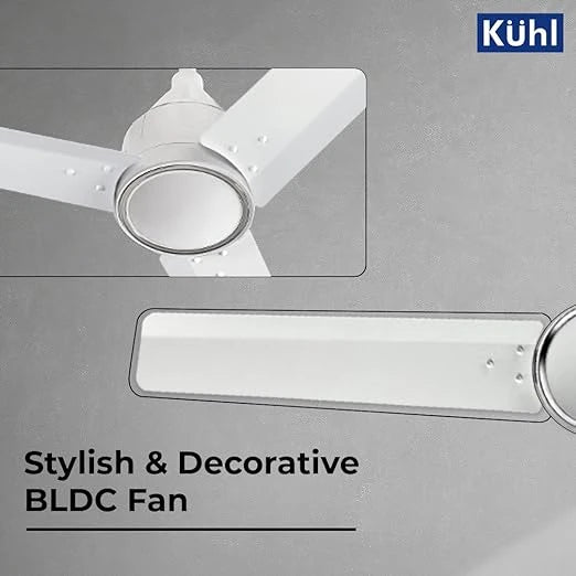 KUHL Arctis A4 1200mm BLDC Ceiling Fan with Remote | 29W | 65% Energy Savings | 5 Star | High Air Flow | Stylish Design | White