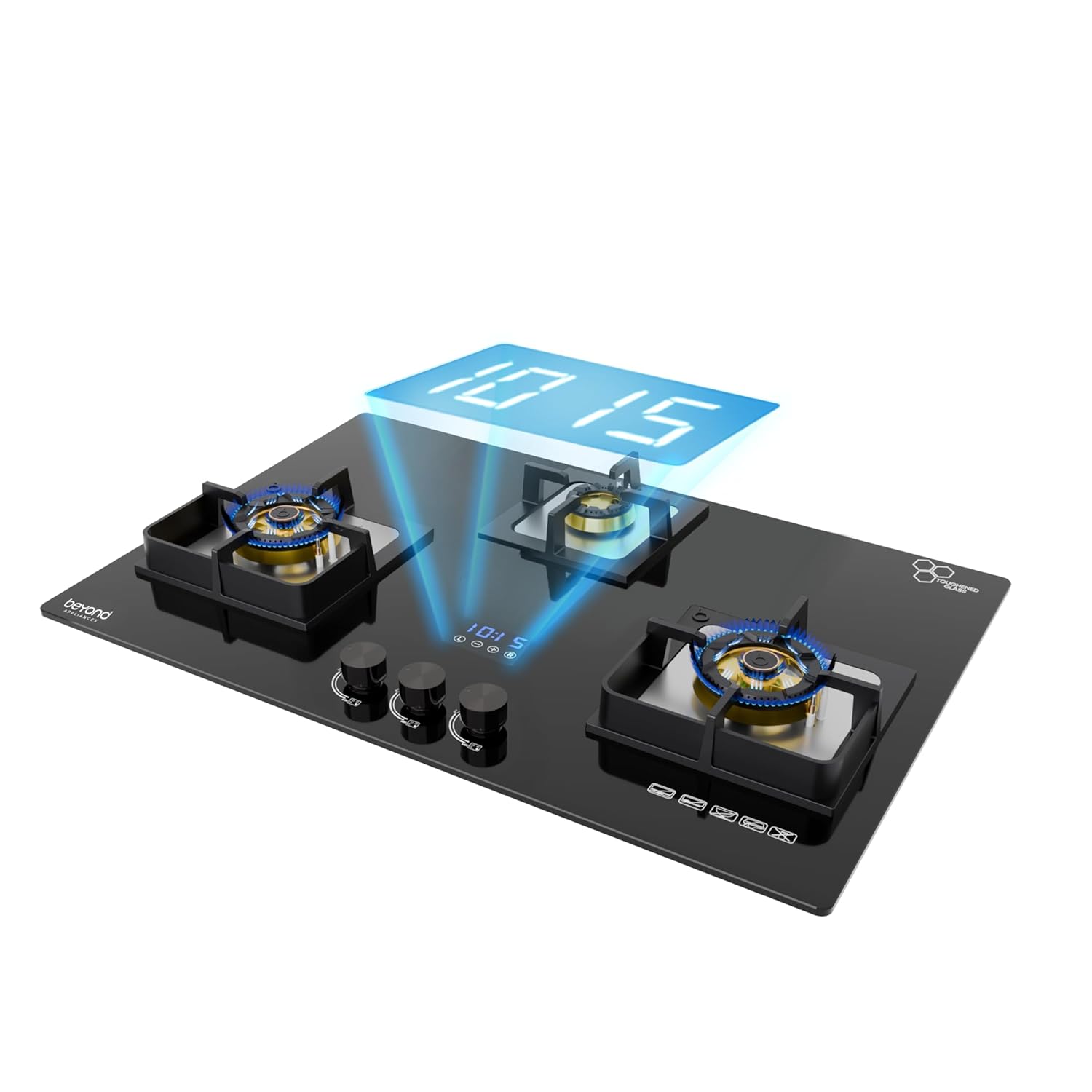 Beyond Appliances Dorado 3-Burner Smart Glass Hobtop Gas Stove