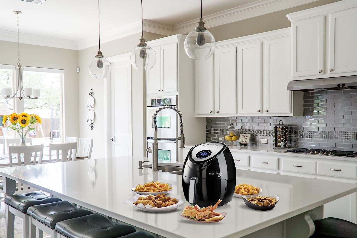Ariete 4618, Airfryer max XXL, Air Fryer, 5.5 Liters, Fries Without Oil 2.5 kg of Chips, 1800 Watt, Black