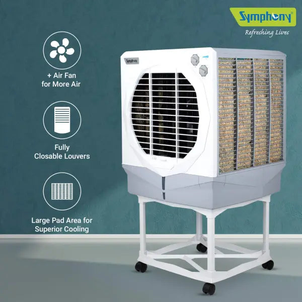 Symphony Jumbo 65+ Desert Air Cooler - 61 litres, White