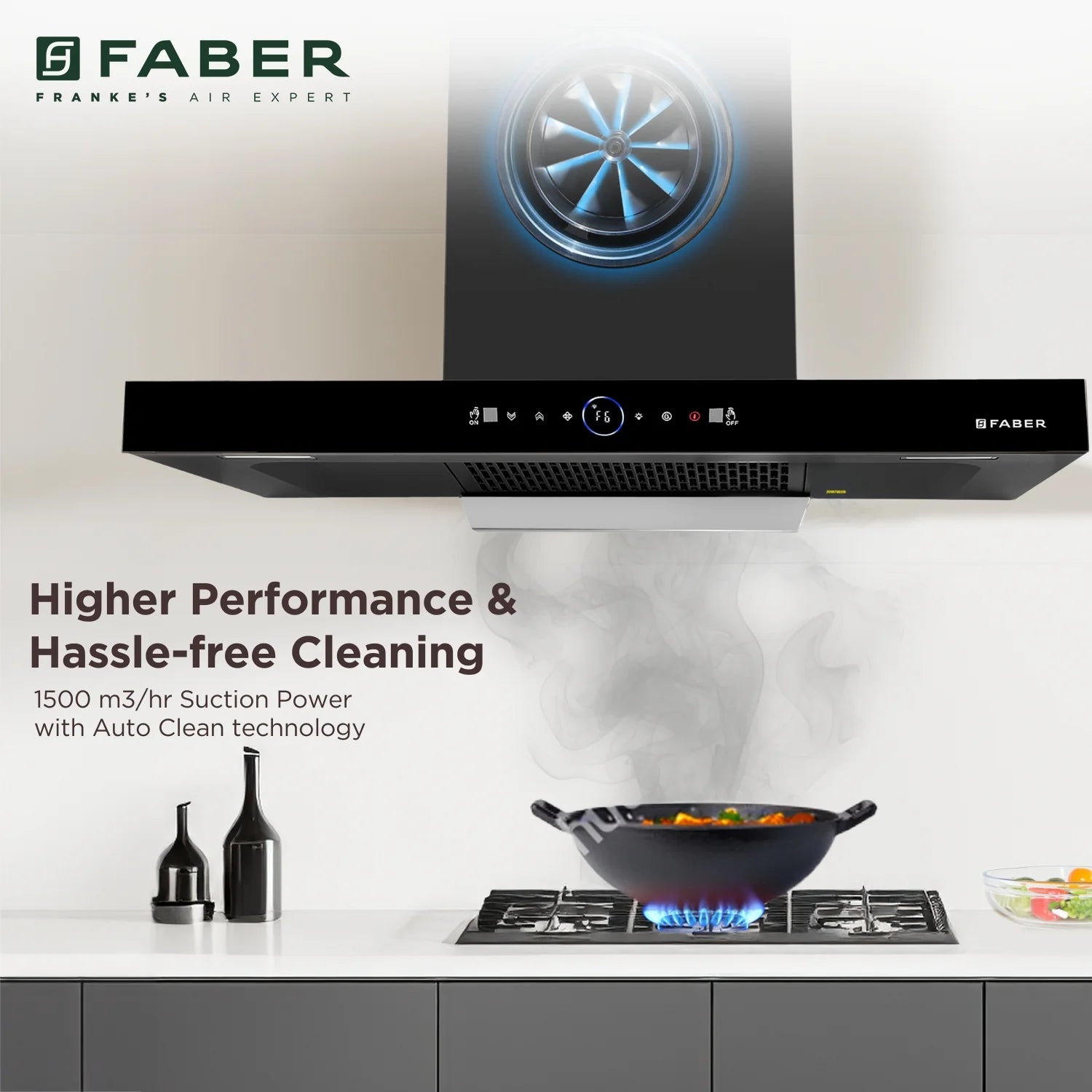 Faber Chimney HOOD DAZZLE BLDC FL HC BK 90 Touch & Gesture with Remote control