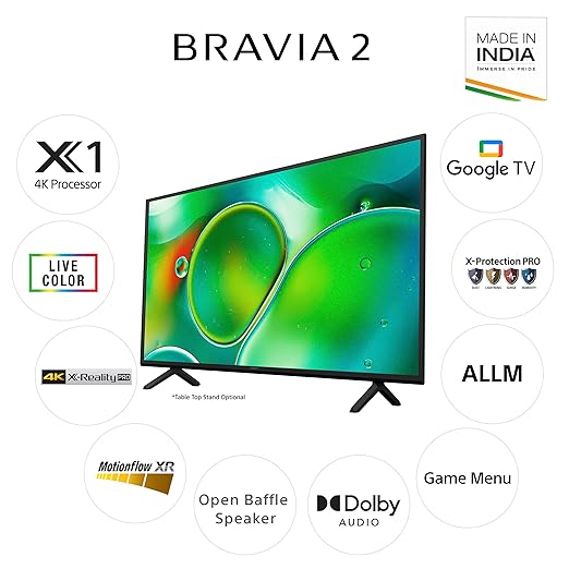 Sony BRAVIA 2 K-43S20B 43 4K Ultra HD Smart TV with 4K Processor X1™ and HDR
