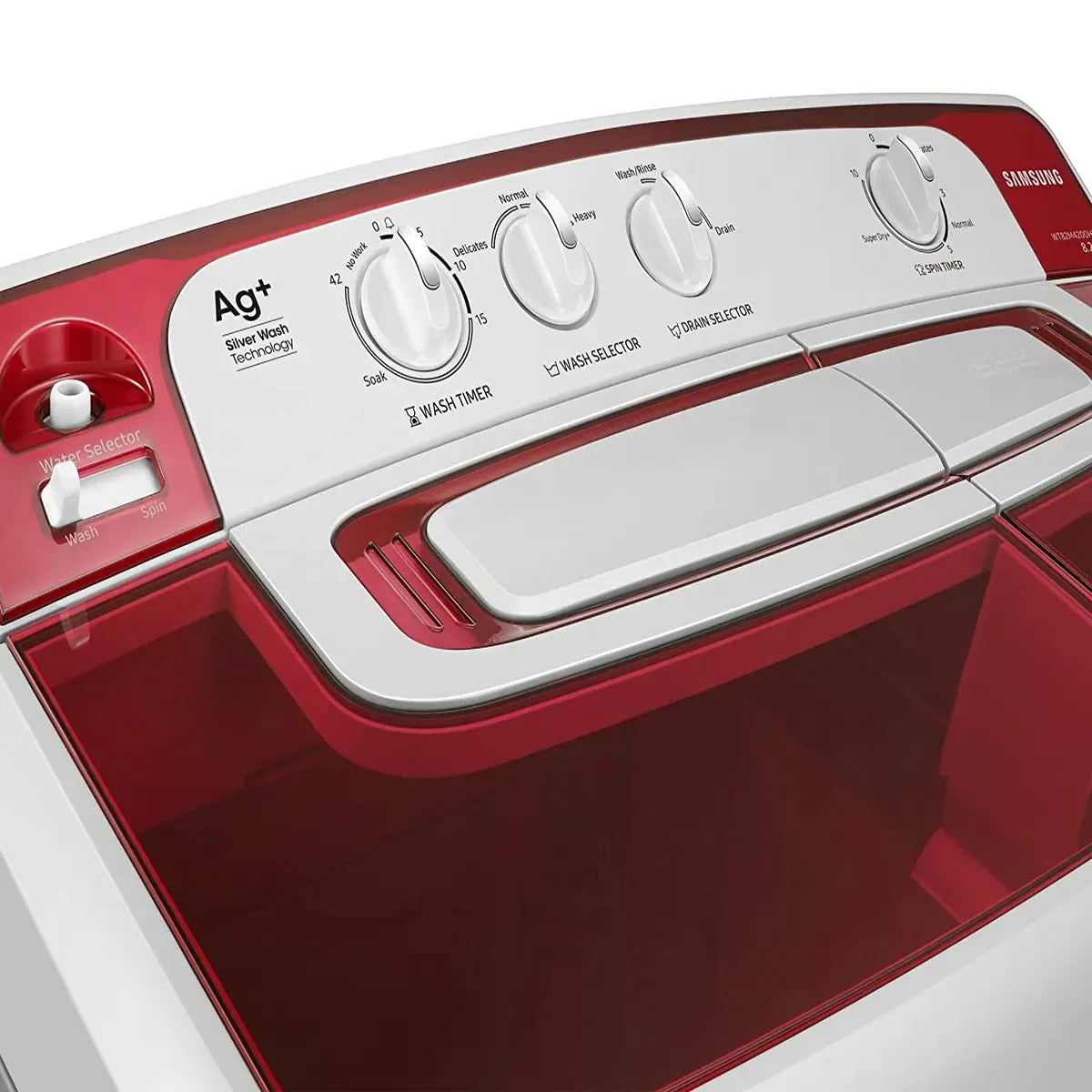 Samsung 8.19 kg Semi-Automatic Top Loading Washing Machine (WT82M4200HR/TL, Light Grey)