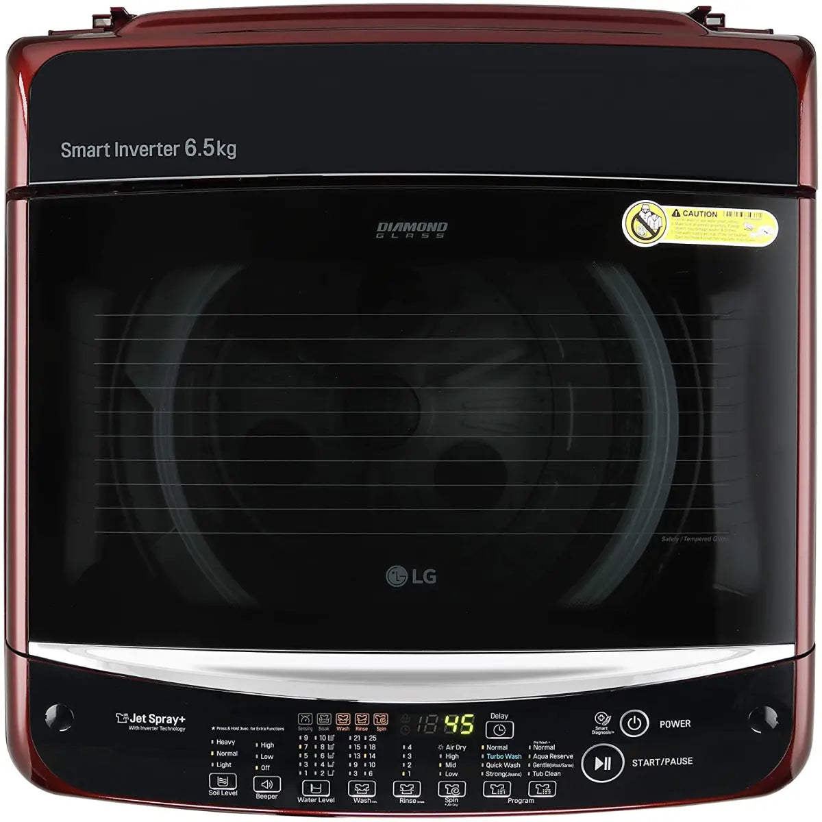 LG 6.5 Kg 5 Star Smart Inverter Fully-Automatic Top Loading Washing Machine (T65SJDR1Z, Red Floral Pattern, Punch+3)
