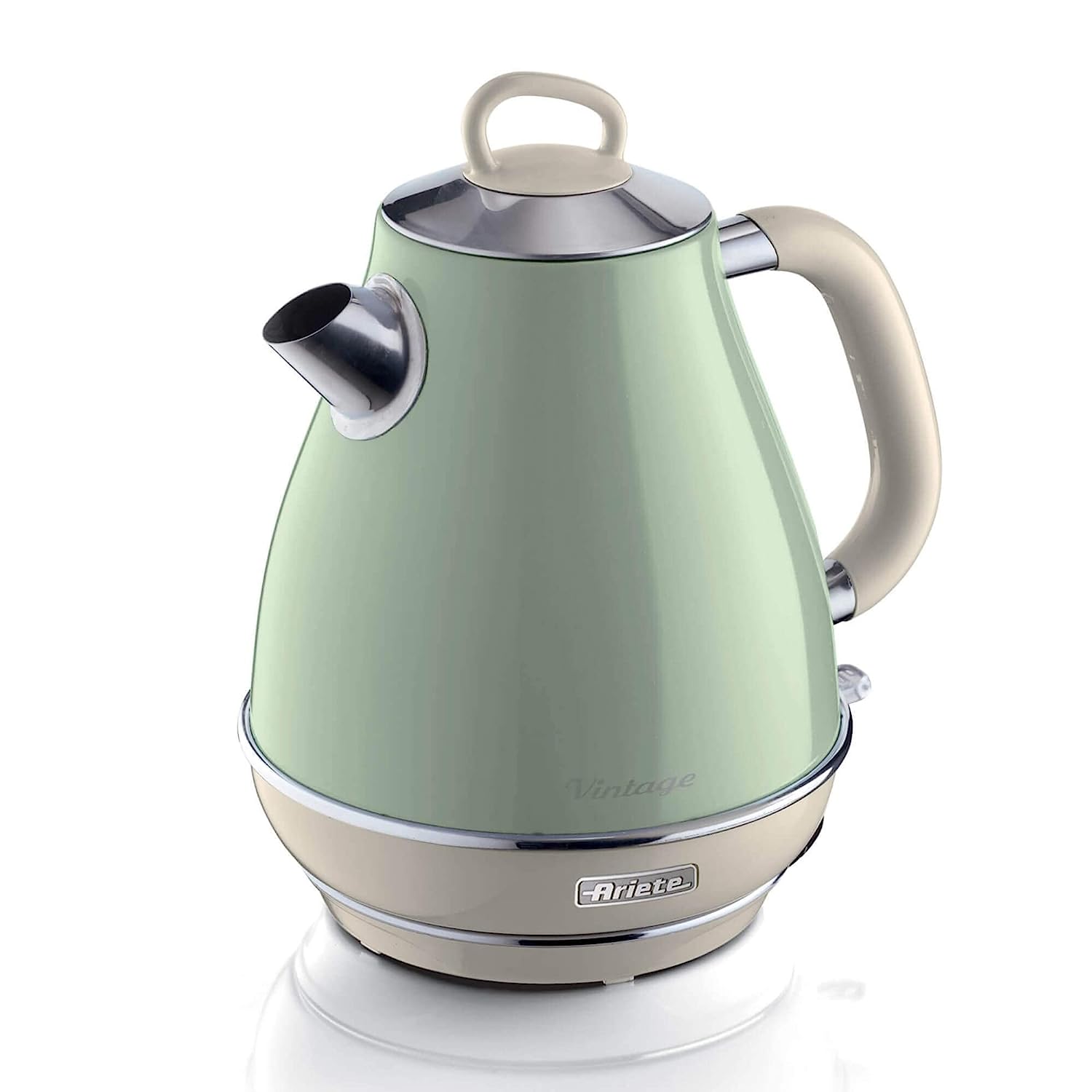 Ariete 2869 Vintage Electric Kettle, Stainless Steel, 1.7 L, Auto Switch Off, 2000 W, for Water, Tea and Herbal Teas, Pastel Green