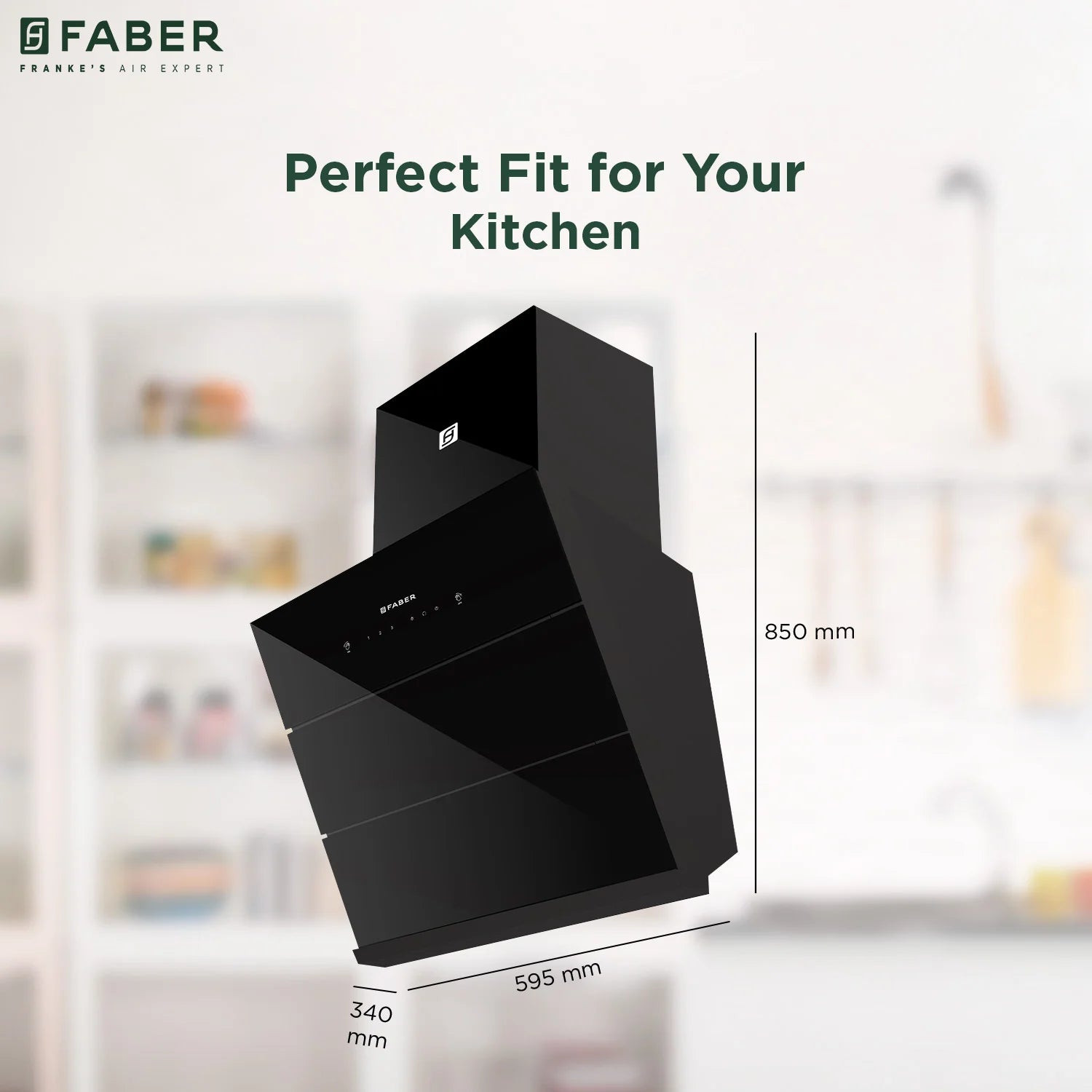 Faber Zenith FL HC SC BK 60cm 1400m3/hr Ducted Auto Clean Wall Mounted Chimney with Odor Sensor