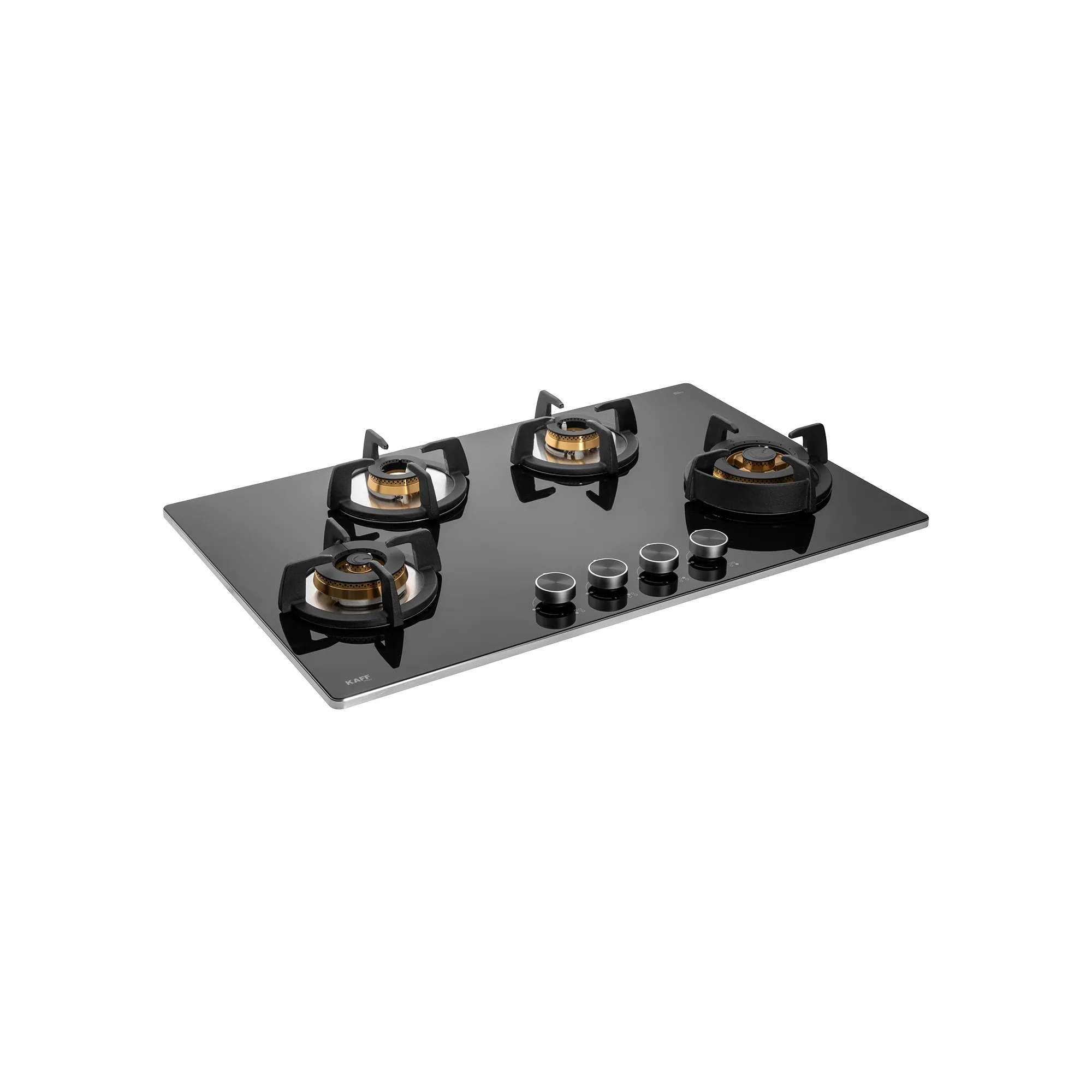 KAFF BLH 804 80cm 4 Brass Burner Built-in Gas Hob – Black Tempered Glass