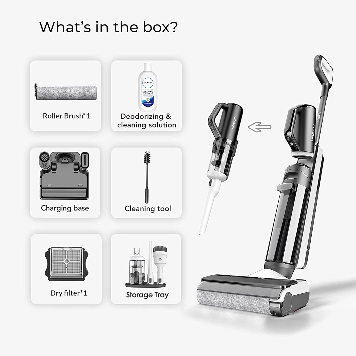 Tineco S5 Combo Cordless Wet & Dry Vacuum Cleaner: Handvac Conversion, Lightweight, Self-Propelled, Hands-Free Self-Cleaning