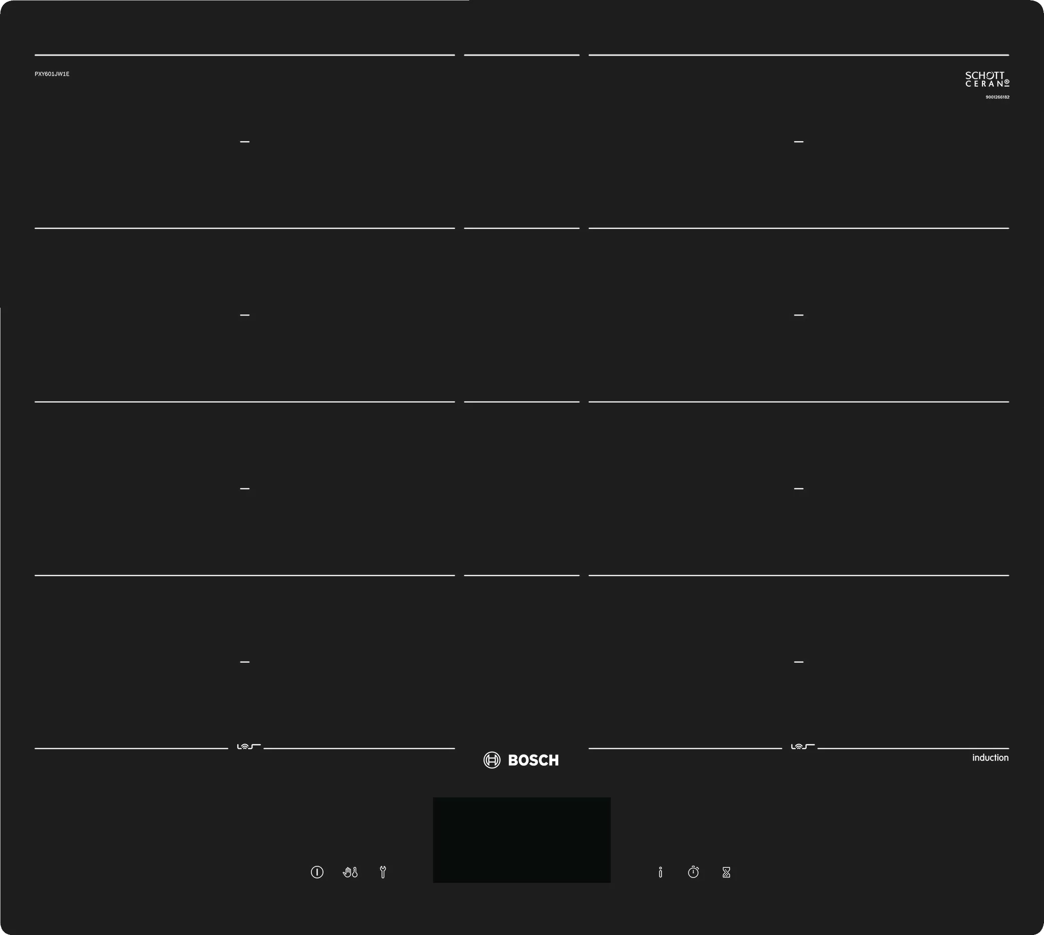 Bosch PXY601JW1E Series 8 Induction hob 60 cm Black