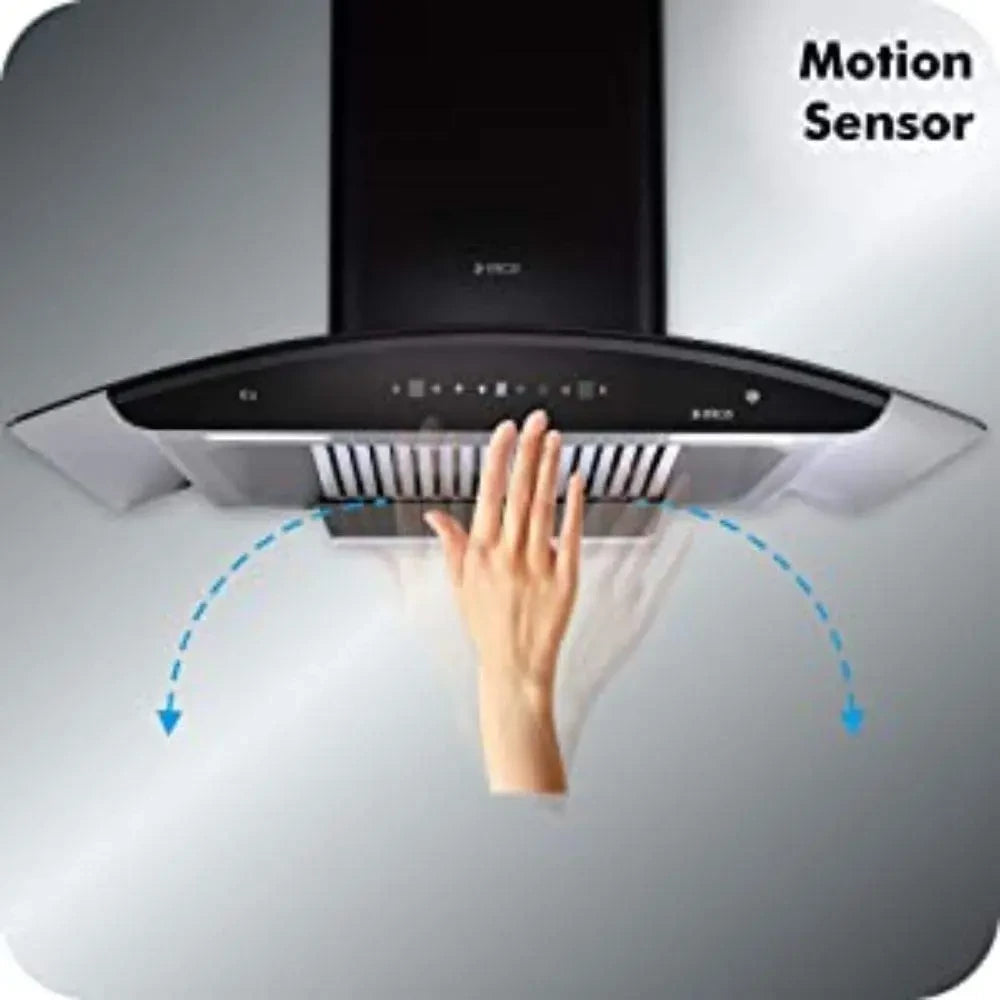 Elica 90 cm 1425 m3/hr Auto Clean Chimney with Free Kit (WD TBF HAC 90 MS NERO, 2 BFs, Touch + MS Control, BK)