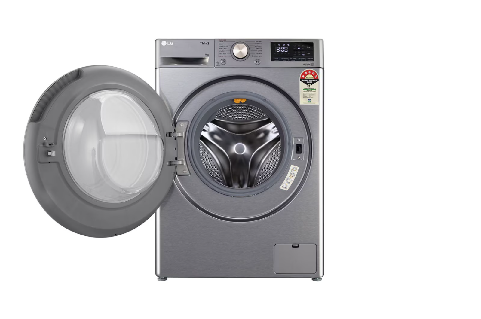 LG 9Kg Front Load Washing Machine FHP1209Z7P AI Direct Drive Platinum Silver
