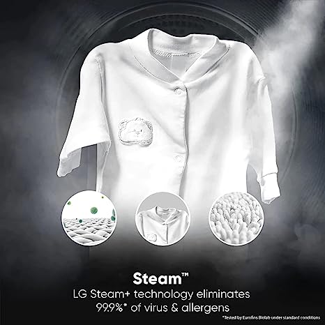 LG 6.5 Kg 5 Star Inverter Direct Drive Fully Automatic Front Load Washing Machine (FHM1065SDW, Steam Wash, In-Built Heater, Touch Panel, White)