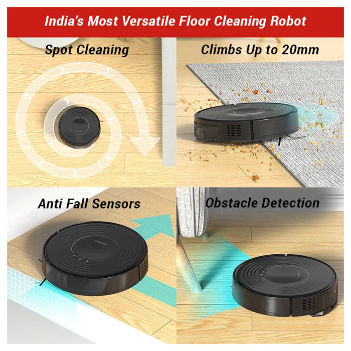 Milagrow BlackCat 23 Nano -Wet & Dry Floor Cleaning Robot with 2600 mAh Battery & 2200Pa Suction Power
