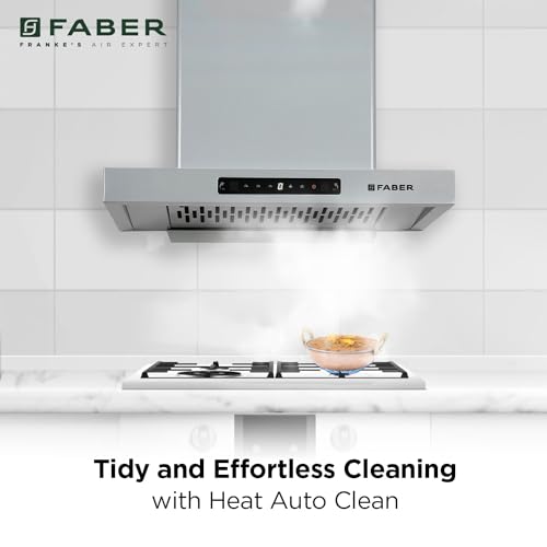 Faber 60cm 1150 m³/hr Autoclean T-Shape Kitchen Chimney | Matt Grey Finish | Filterless | Touch & Gesture Control | 8Yr Warranty on Motor 2Yr Comprehensive by Faber | HOOD GRACY IN HC SC FL L