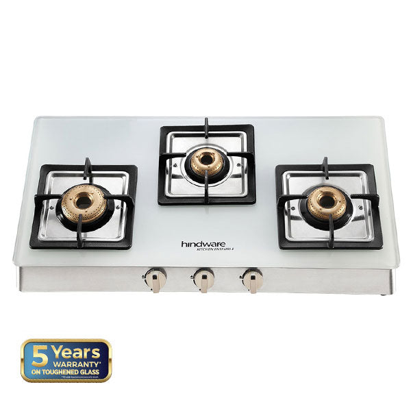 Hindware Gas stove Lorenzo White 3 Burner