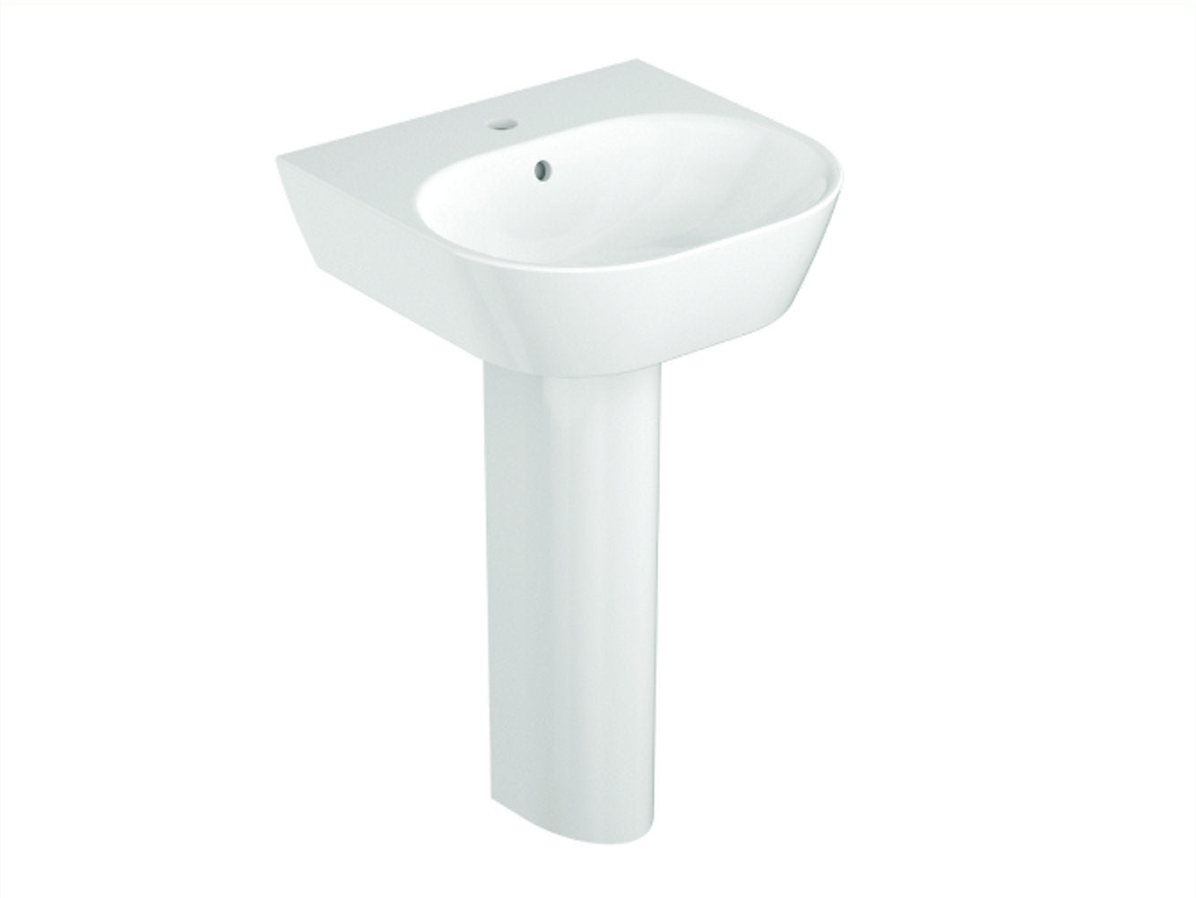kohler K-24559IN-0 545mm x 489mm square wall mount lavatory with full pedestal