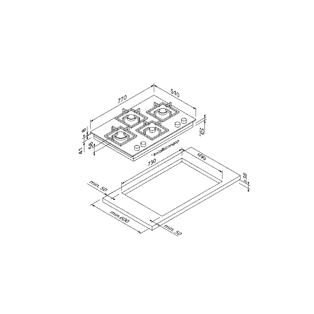 Blaupunkt 5GH75BB490 4B Brass Burner: High Voltage Cooking Power (220-240V)