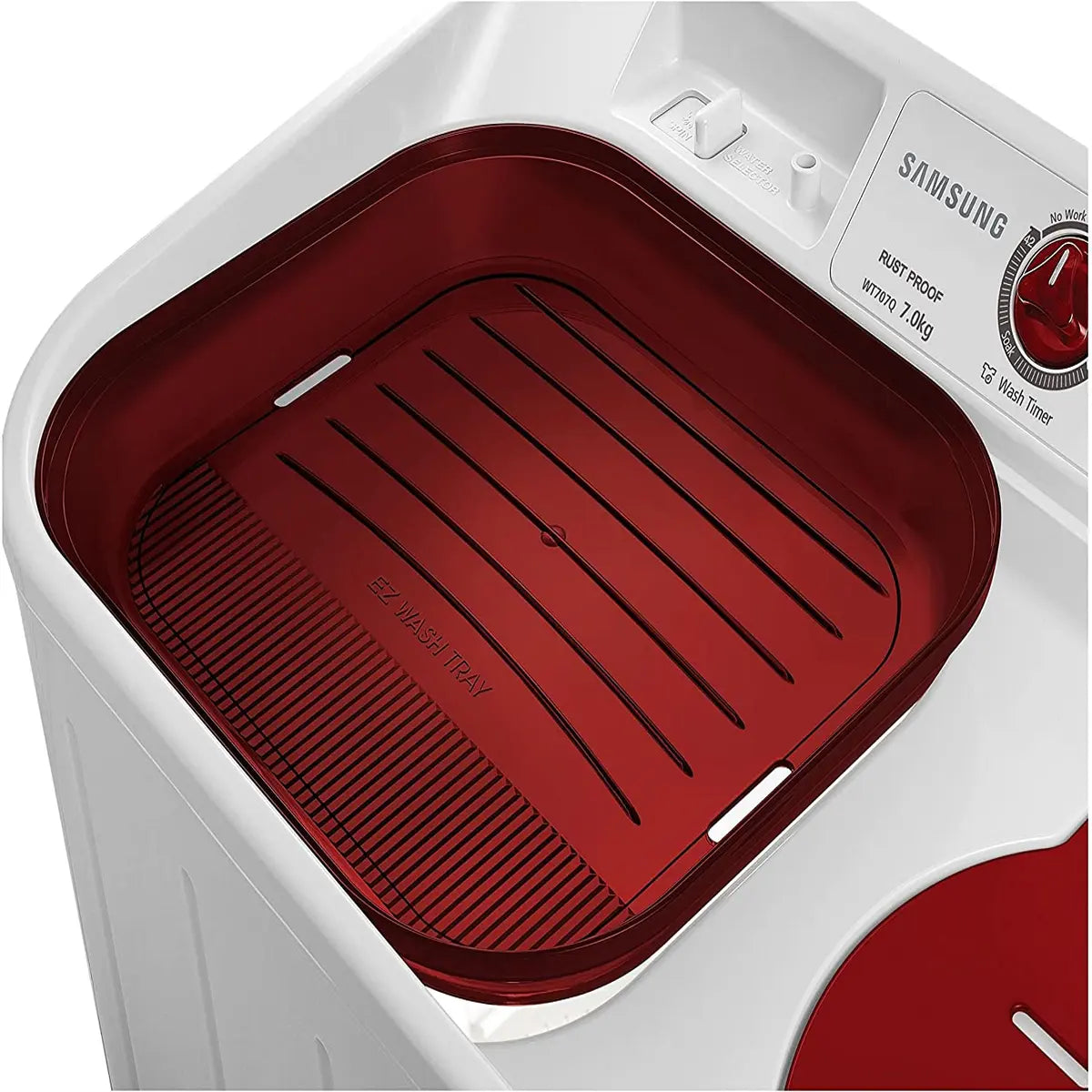 Samsung WT707QPNDMWXTL Semi-automatic Washing Machine (7.0 kg, Grey and Red)
