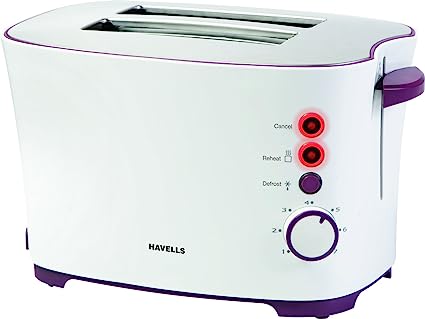 Havells Feasto 850-Watt Pop-up Toaster (White)