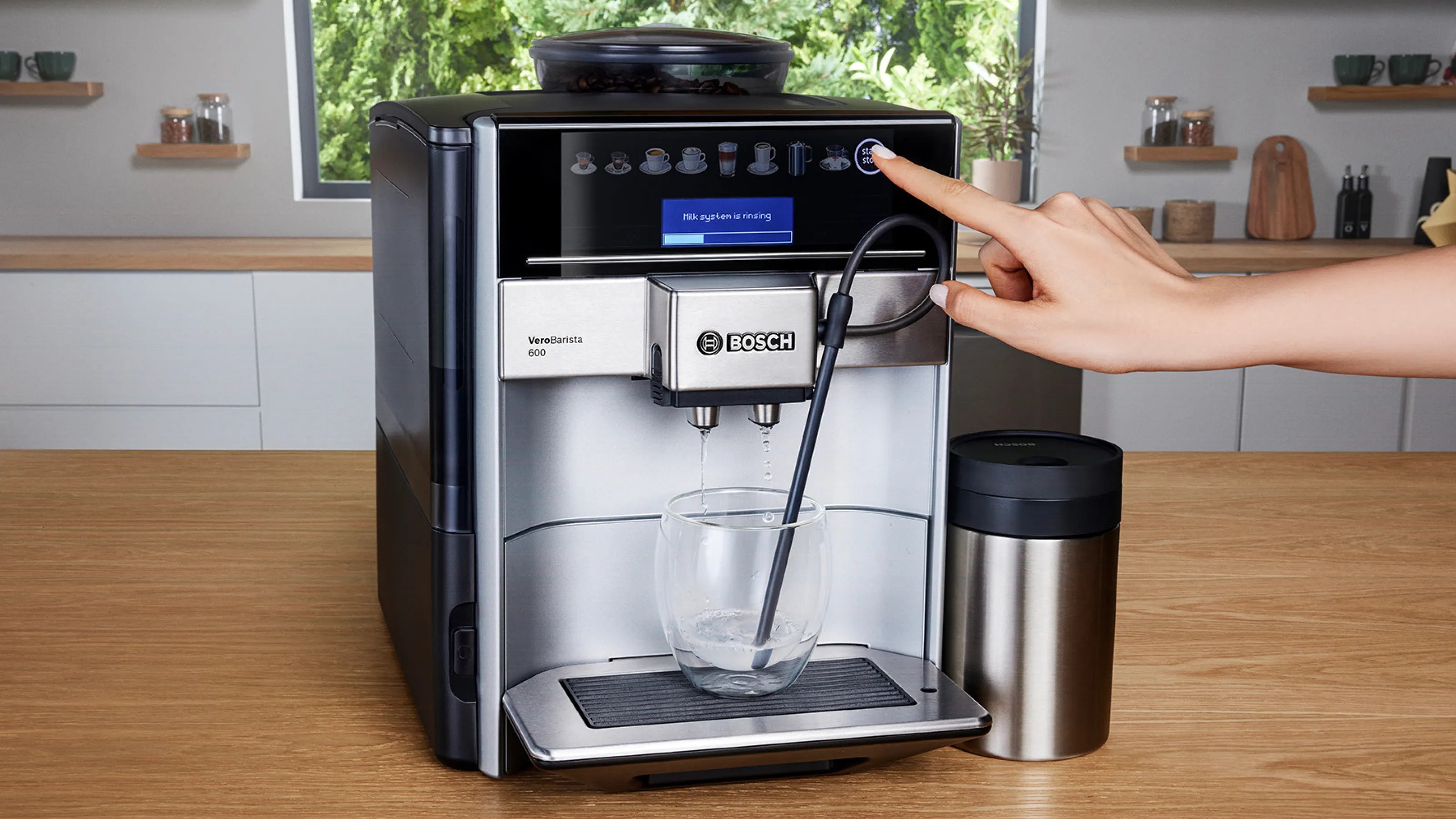 Bosch TIS65621IN Series 6 Fully automatic coffee machine Vero Barista 600 Silver, Removable water tank