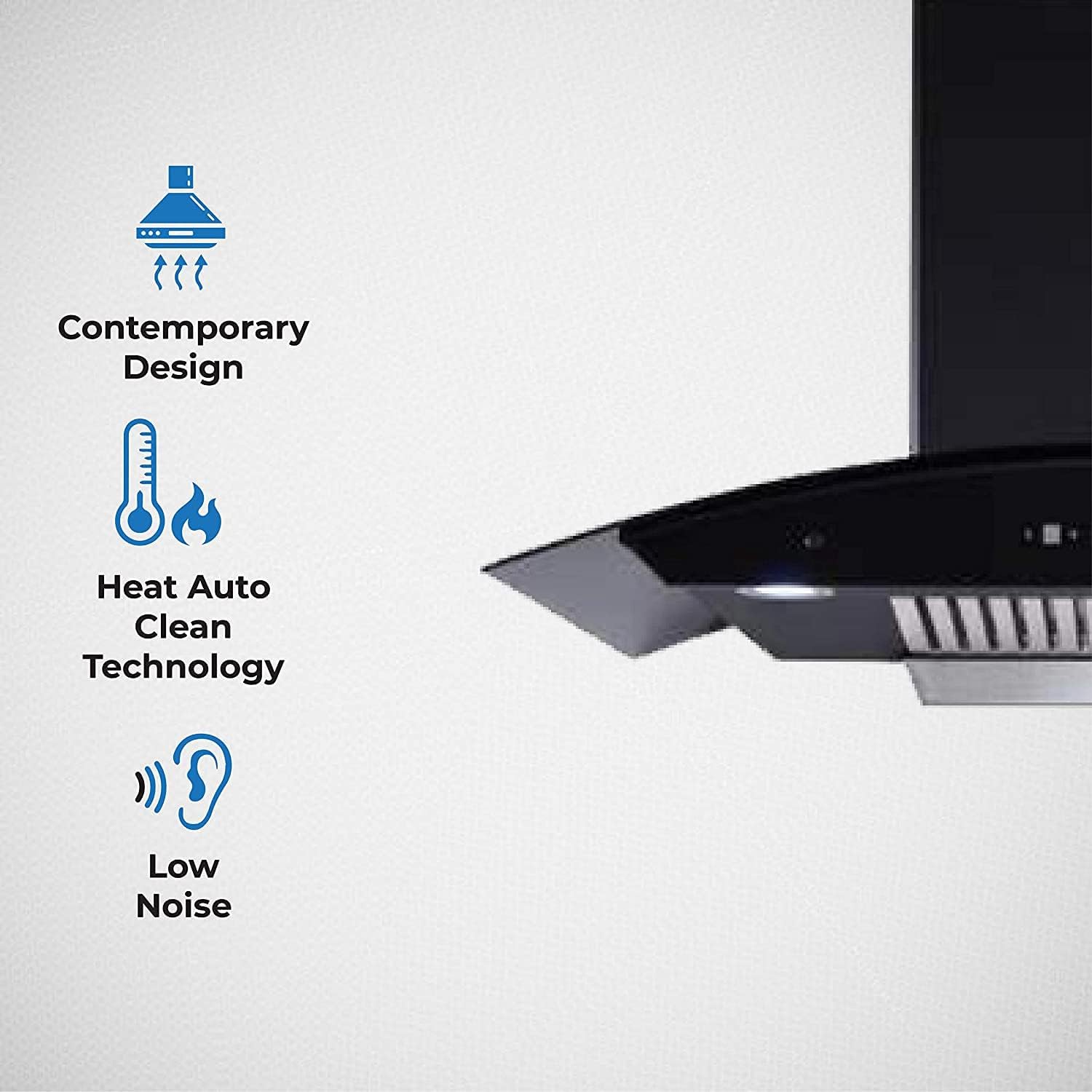Elica 90 cm 1200 m3/hr Auto Clean Chimney with Free Kit (TBC HAC TOUCH BF 90 MS NERO, 2 BFs, Touch & MS Control, BK)
