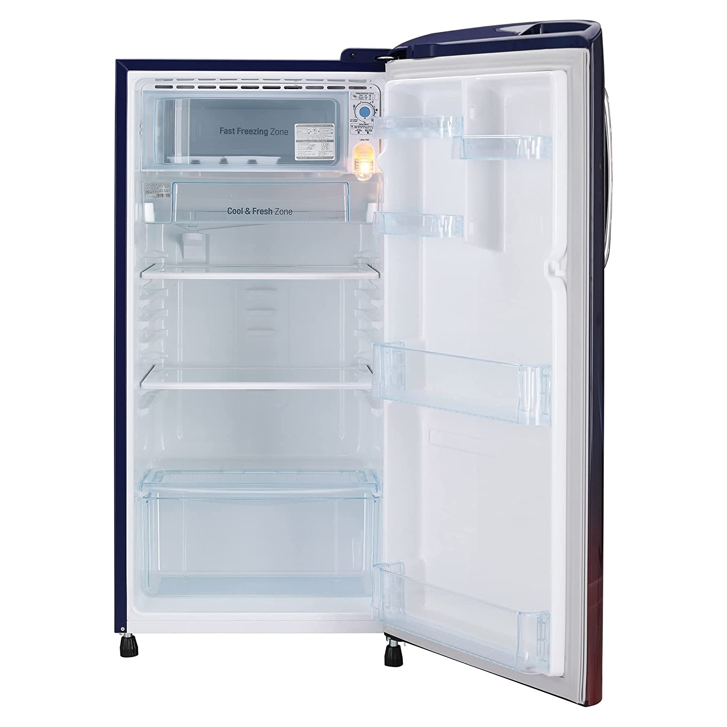 LG 185 L 3 Star Direct-Cool Single Door Refrigerator (GL-B201ABPD, Blue Plumeria, Moist 'N' Fresh, Gross Volume- 190 L)