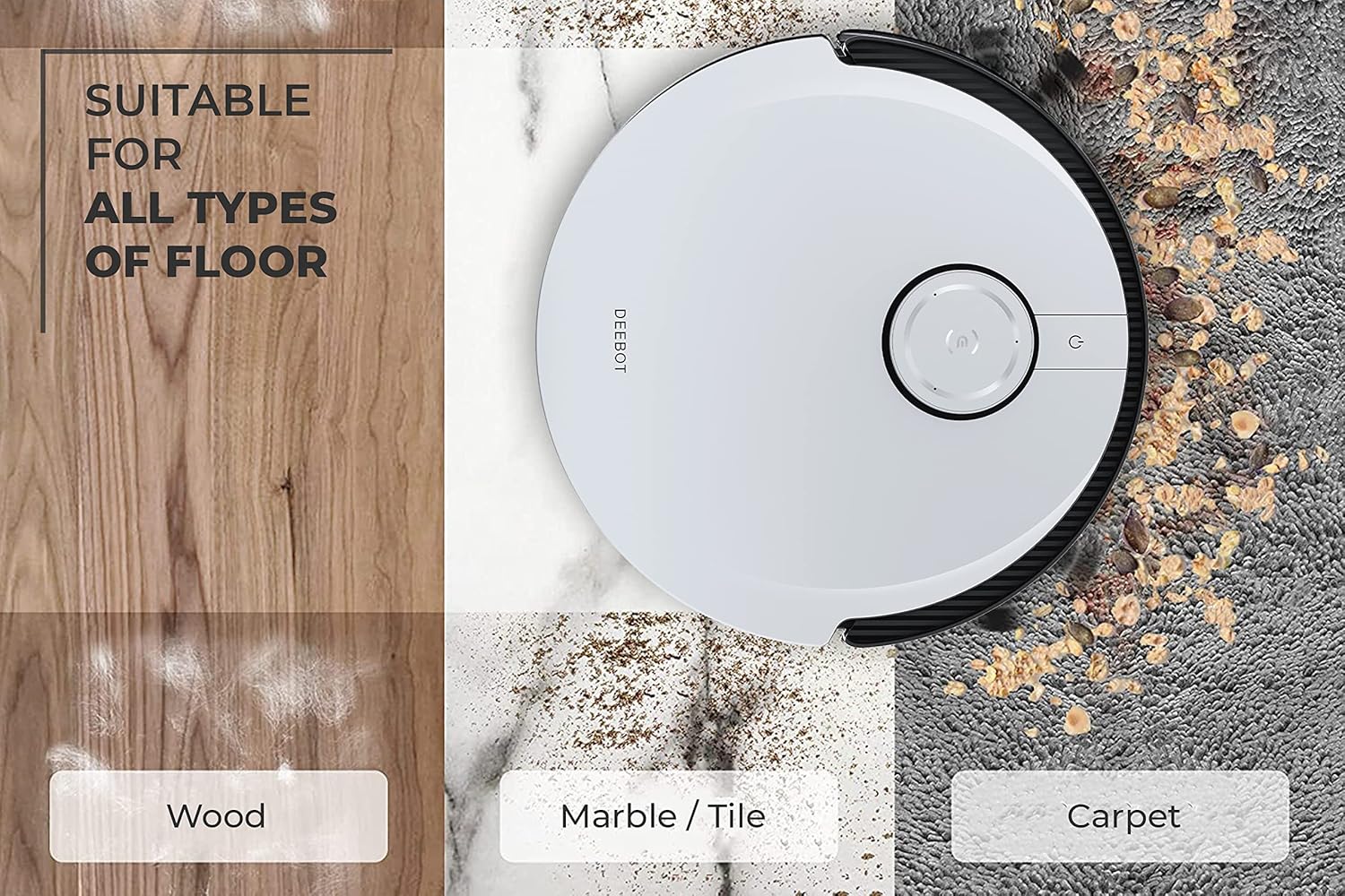 ECOVACS DEEBOT 2-in-1 Vacuum Cleaner, 5000 Pa Suction, All-in-One Omni Station, AIVI 3D & TrueMapping
