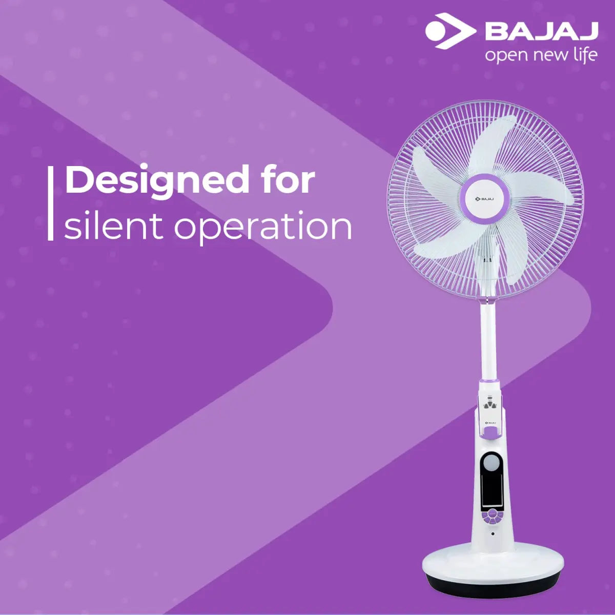 Bajaj Nuvo 400 mm Plum Purple Table Cum Pedestal Fan with BLDC Motor and Remote Control Operation, Regular