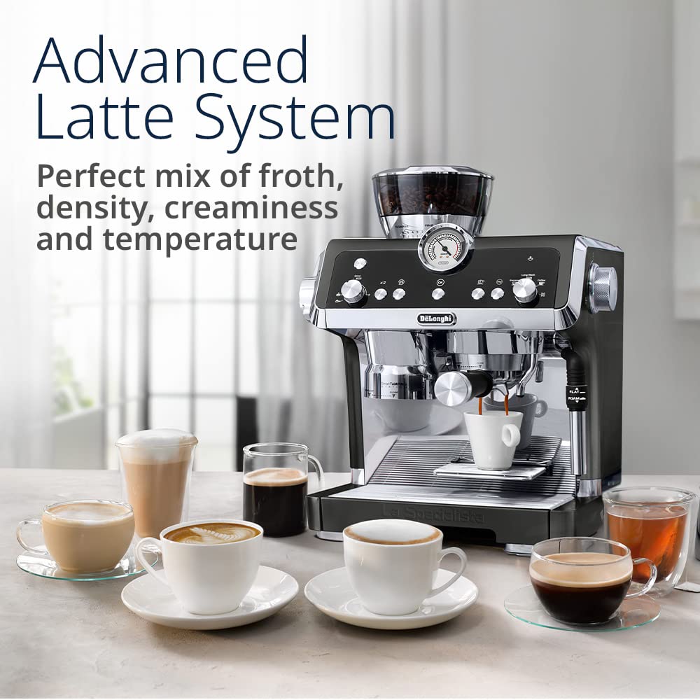 DELONGHI Pump Coffee Machine, 1450W, Integrated Coffee Grinder, DLEC9335.BK(Black)